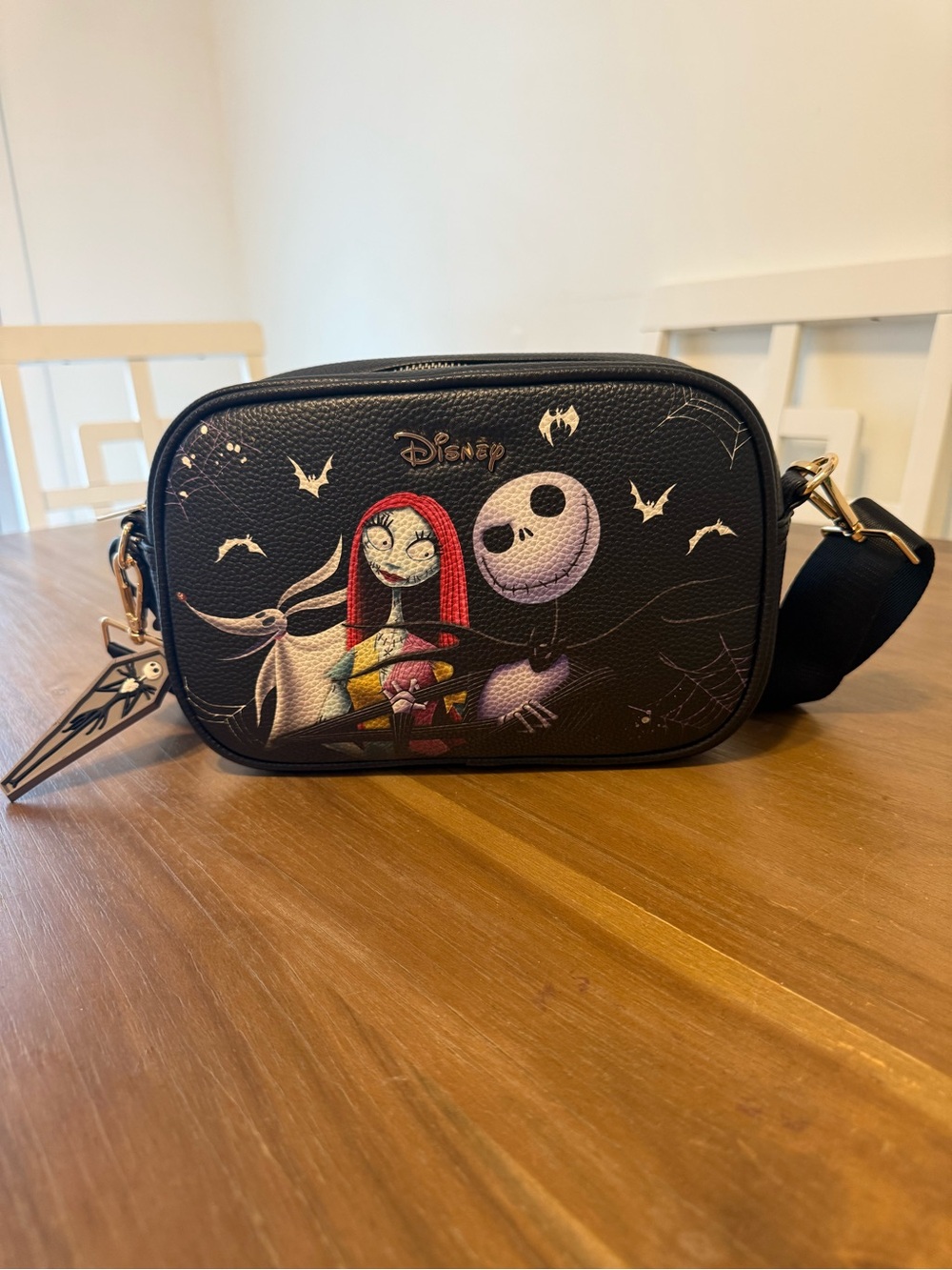 Disney Crossbody Bag with Black, Red, White and Purple Artwork